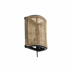 Made in Meubles Applique murale demi cercle en rotin et cannage Rim