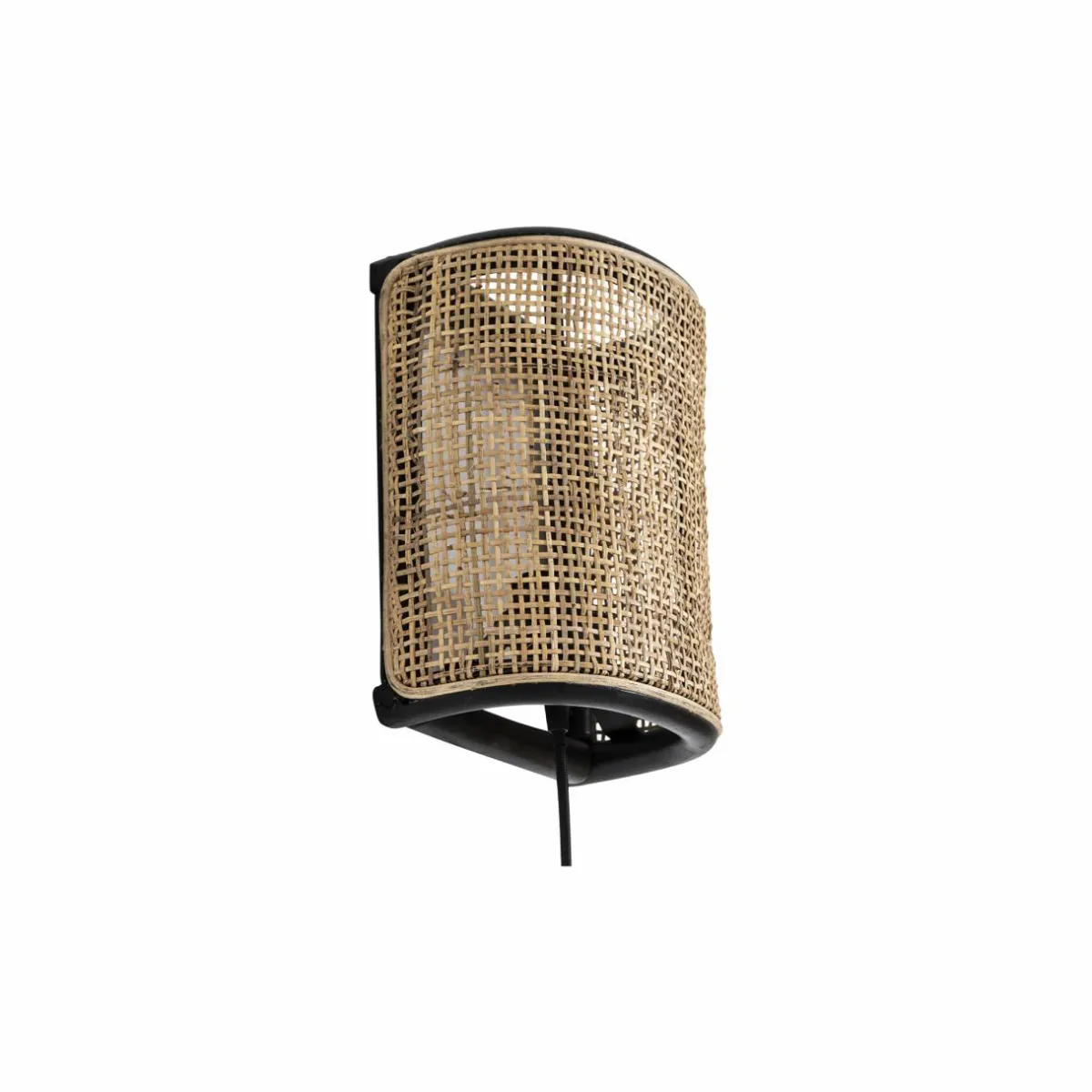 Made in Meubles Applique murale demi cercle en rotin et cannage Rim