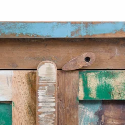Made in Meubles Armoire à  lattes en bois coloré Ethnik