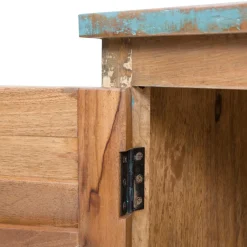 Made in Meubles Armoire à  lattes en bois coloré Ethnik