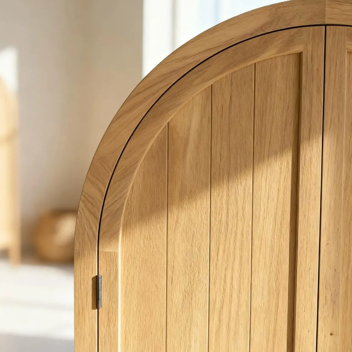 Made in Meubles Armoire arrondie en bois d'orme Alicia
