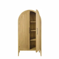 Made in Meubles Armoire arrondie en bois d'orme Alicia