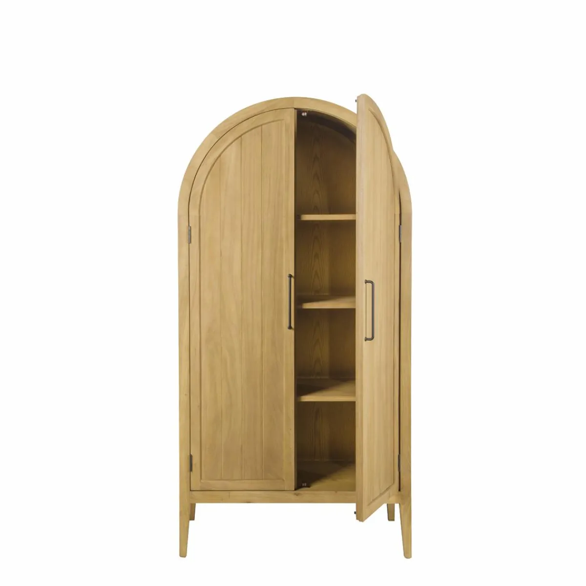 Made in Meubles Armoire arrondie en bois d'orme Alicia