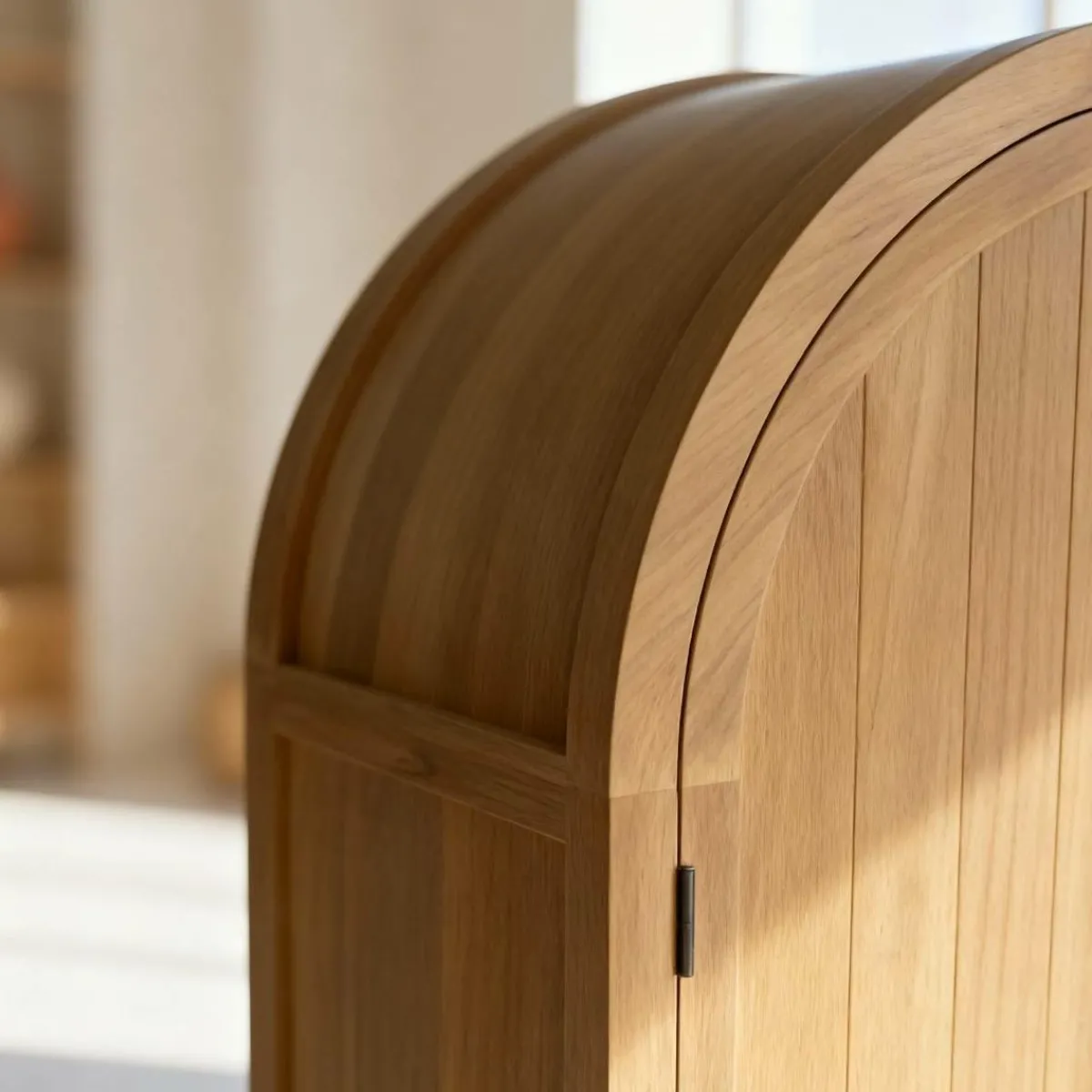 Made in Meubles Armoire arrondie en bois d'orme Alicia