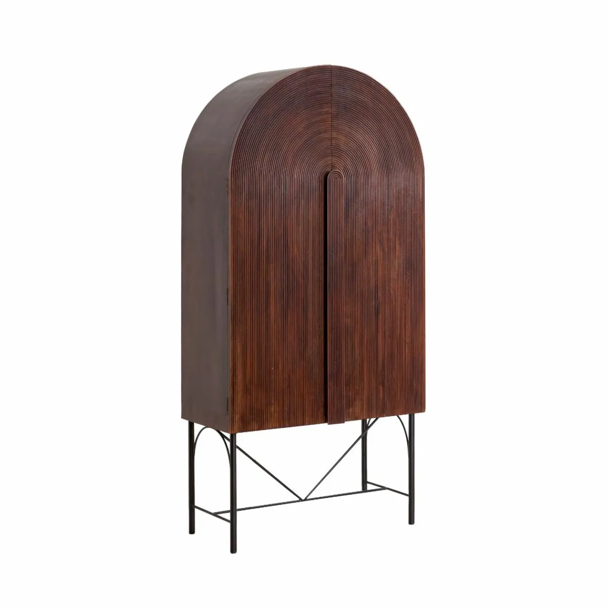 Made in Meubles Armoire arrondie en bois de manguier Julio