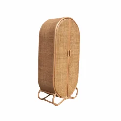 Made in Meubles Armoire arrondie en rotin 4 étagères Rim