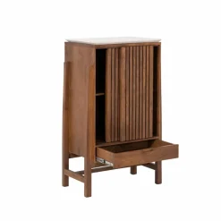 Made in Meubles Armoire en bois d'acacia et terrazzo Kaelis