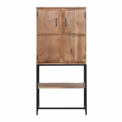 Made in Meubles Armoire en bois d'acacia et métal Ava