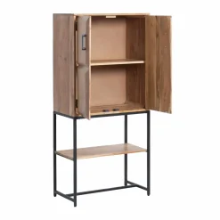 Made in Meubles Armoire en bois d'acacia et métal Ava