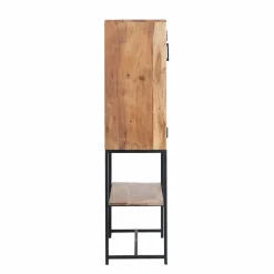 Made in Meubles Armoire en bois d'acacia et métal Ava