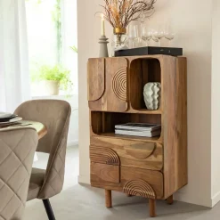Made in Meubles Armoire en bois d'acacia Tilio