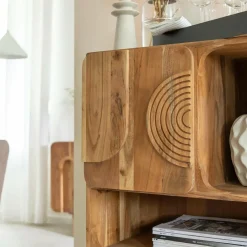 Made in Meubles Armoire en bois d'acacia Tilio
