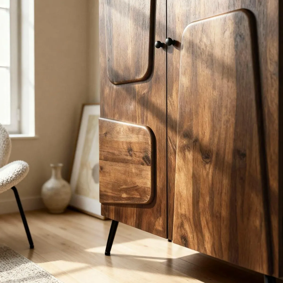 Made in Meubles Armoire en bois de manguier Gavin