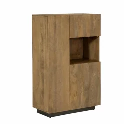 Made in Meubles Armoire en bois de manguier et métal Isil