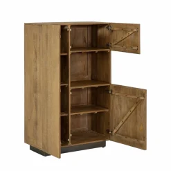 Made in Meubles Armoire en bois de manguier et métal Isil