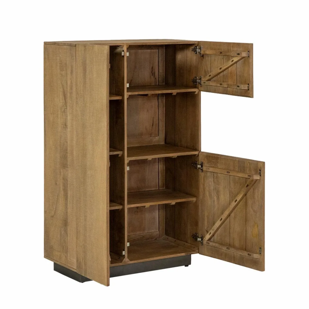 Made in Meubles Armoire en bois de manguier et métal Isil