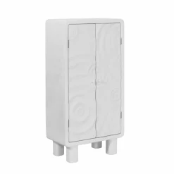 Made in Meubles Armoire en bois effet béton blanc Danaé