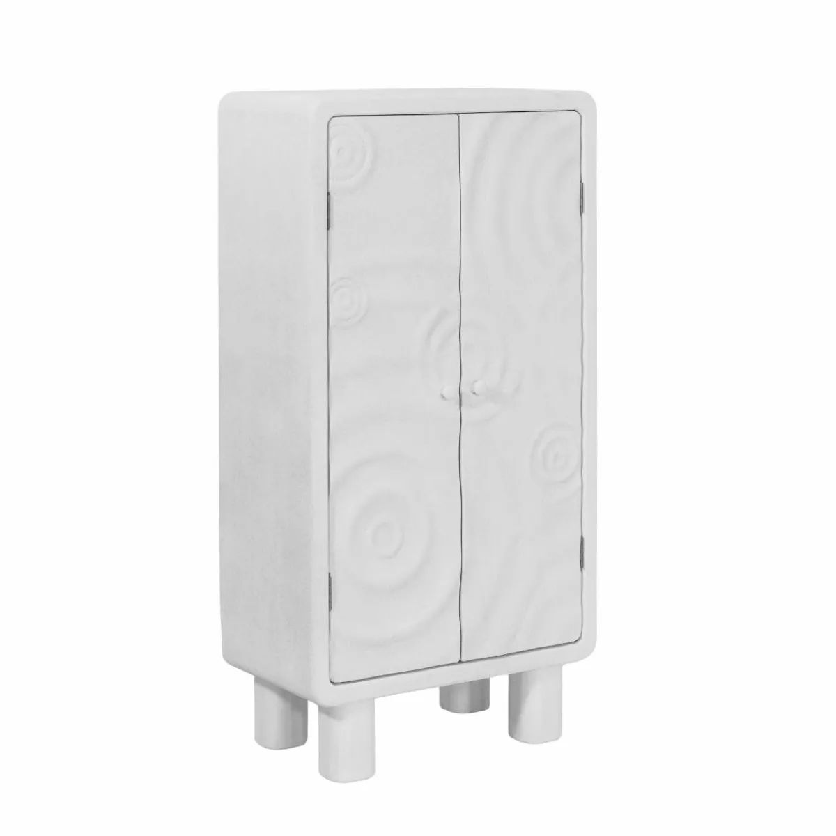 Made in Meubles Armoire en bois effet béton blanc Danaé