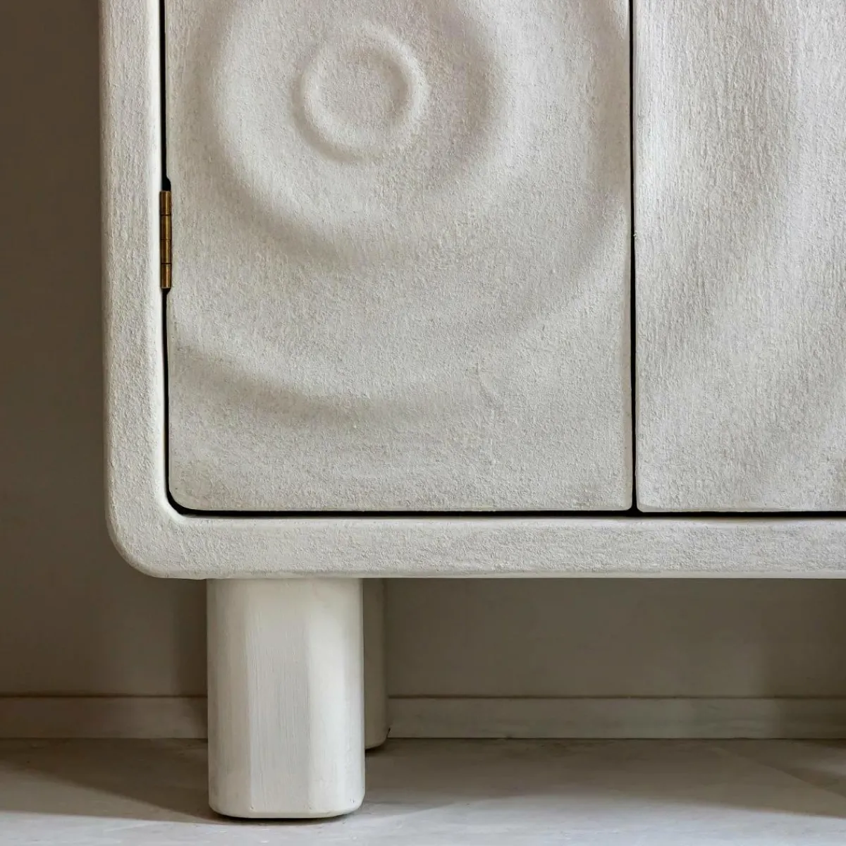 Made in Meubles Armoire en bois effet béton blanc Danaé
