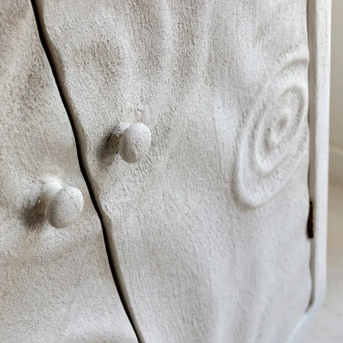 Made in Meubles Armoire en bois effet béton blanc Danaé