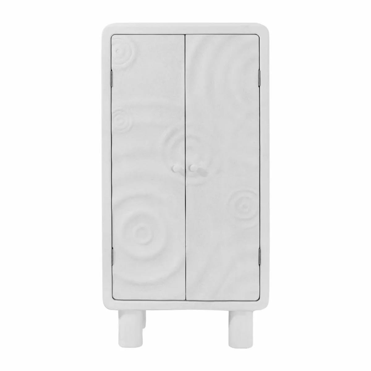Made in Meubles Armoire en bois effet béton blanc Danaé