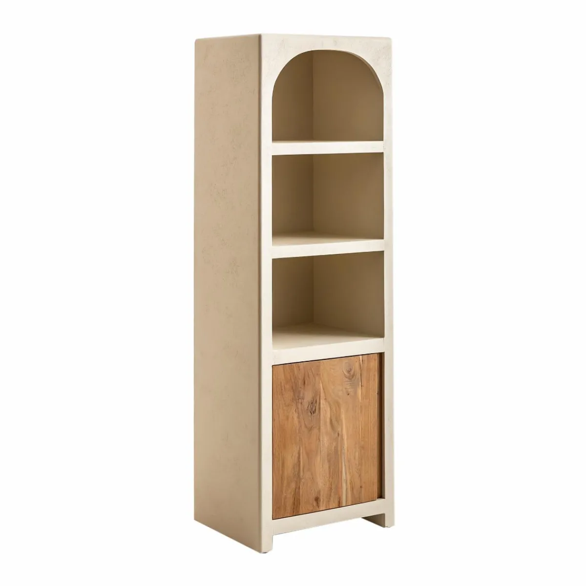 Made in Meubles Armoire en bois effet béton et bois d'acacia Dalva