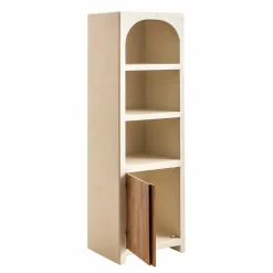 Made in Meubles Armoire en bois effet béton et bois d'acacia Dalva