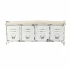 Made in Meubles Banc avec rangement en métal blanc Félicie