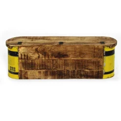 Made in Meubles Banc coffre en bois et métal recyclé Victorine