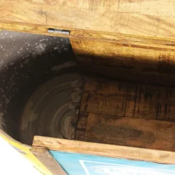 Made in Meubles Banc coffre en bois et métal recyclé Victorine