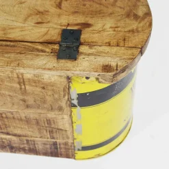 Made in Meubles Banc coffre en bois et métal recyclé Victorine