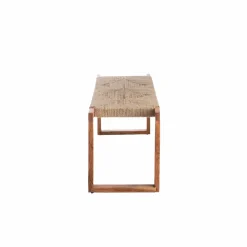 Made in Meubles Banc en bois d'acacia et laine Marietta