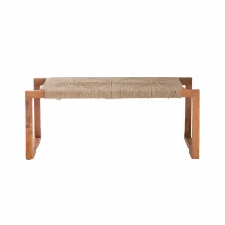 Made in Meubles Banc en bois d'acacia et laine Marietta