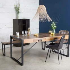 Made in Meubles Banc en bois de manguier Charlotte
