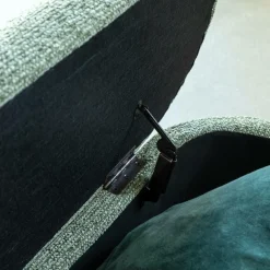 Made in Meubles Banc en bois de pin et tissu bouclette  vert Nério