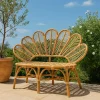 Made in Meubles Banquette fleur de jardin en rotin Rattan