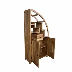 Made in Meubles Bibliothèque asymétrique en bois d'acacia Nathan