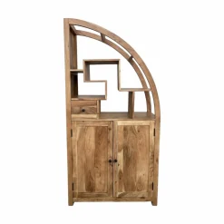 Made in Meubles Bibliothèque asymétrique en bois d'acacia Nathan