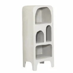 Made in Meubles Bibliothèque en bois effet béton blanc Danaé