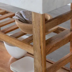Made in Meubles Billot en marbre et bois Louca