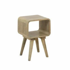 Made in Meubles Bout de canapé avec niche en bois de manguier Maëva