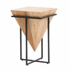 Made in Meubles Bout de canapé en bois d'acacia et métal Roméo