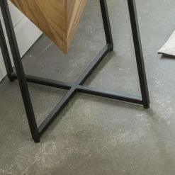 Made in Meubles Bout de canapé en bois d'acacia et métal Roméo