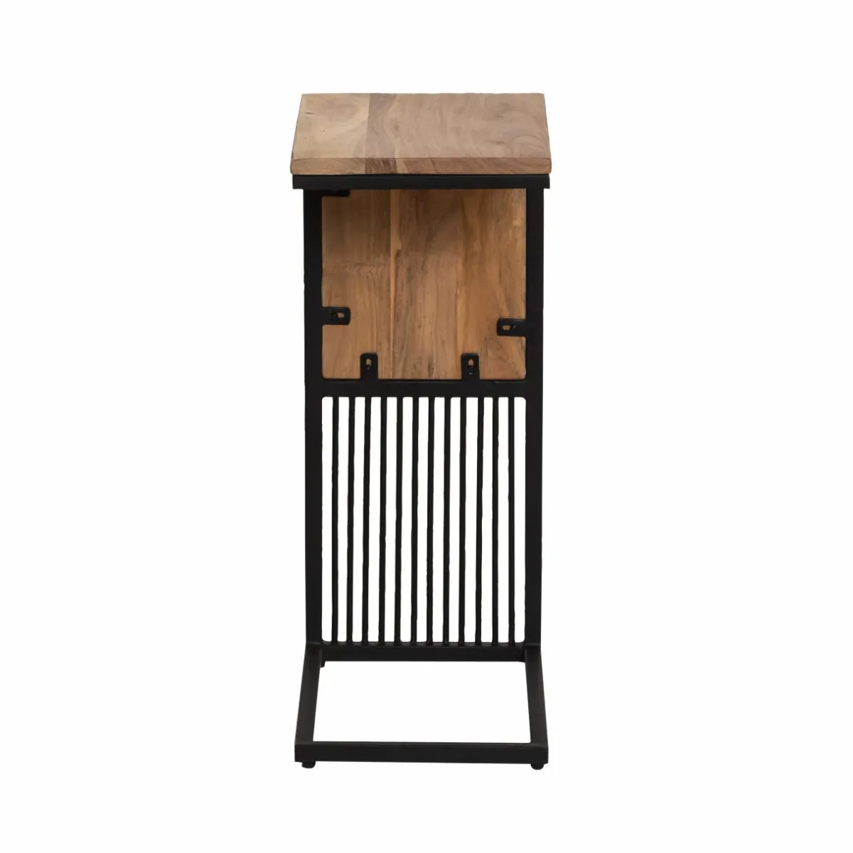 Made in Meubles Bout de canapé en bois d'acacia et métal Mattia
