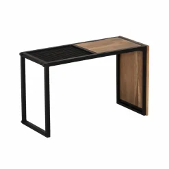 Made in Meubles Bout de canapé en bois d'acacia et métal Mattia
