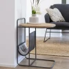 Made in Meubles Bout de canapé en bois de sapin et métal Denise