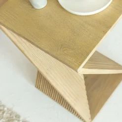 Made in Meubles Bout de canapé en bois de manguier Amara