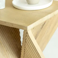Made in Meubles Bout de canapé en bois de manguier Amara