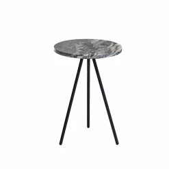 Made in Meubles Bout de canapé en marbre gris Eva