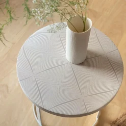 Made in Meubles Bout de canapé en métal blanc Gwen